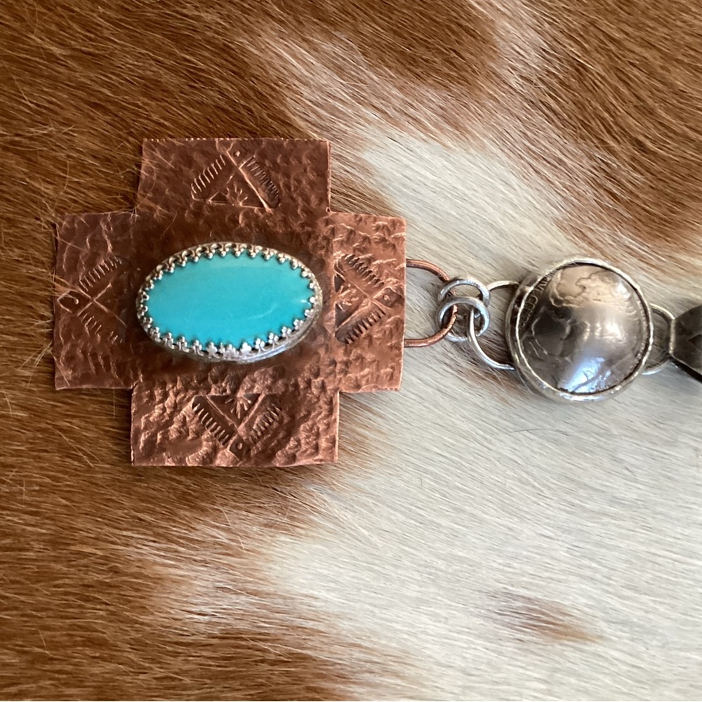 Southwestern Turquoise and Copper Pendant